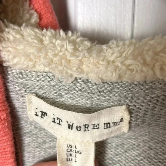 Anthropologie zip up hoodie,sherpa,L.,chunky knit,wool blend,tassels,boho,aztec - Picture 12 of 12